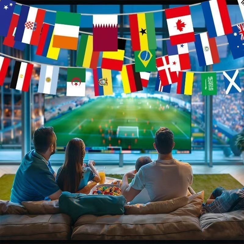 2026世界杯48强国旗串旗 室内室外装饰酒吧氛围小组赛队串旗