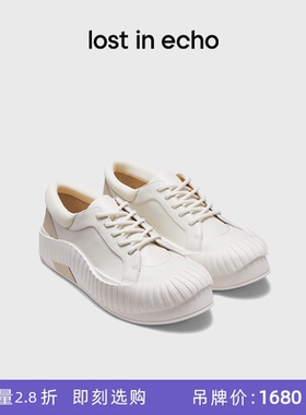 [断码]lost in echo新品不规则波浪流线边厚底休闲鞋饼干鞋女