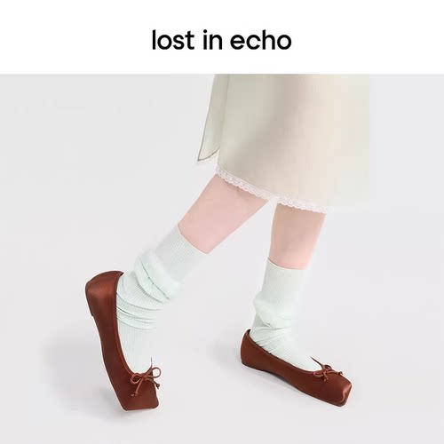 lostinecho斜方头芭蕾舞鞋单鞋