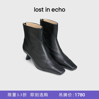 lostinecho猫跟尖方头短靴女