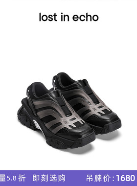 [断码]lost in echo秋季设计师品牌复古流线拼色厚底老爹运动鞋女