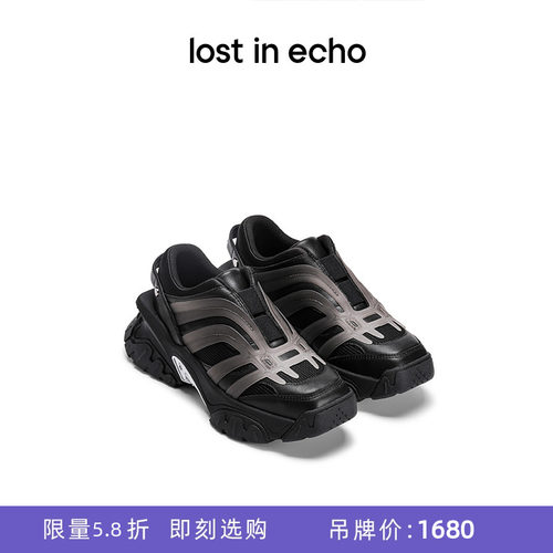 [断码]lost in echo秋季设计师品牌复古流线拼色厚底老爹运动鞋女