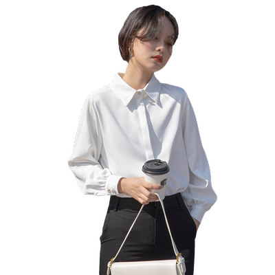 白色长袖面试法式工作服职业正装