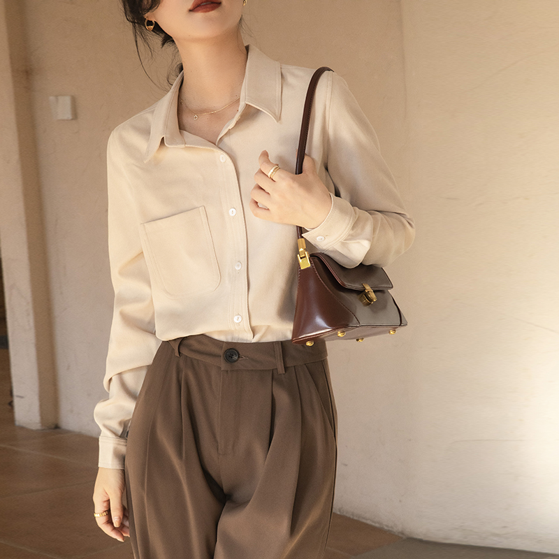 法式叠穿衬衫打底加厚磨毛