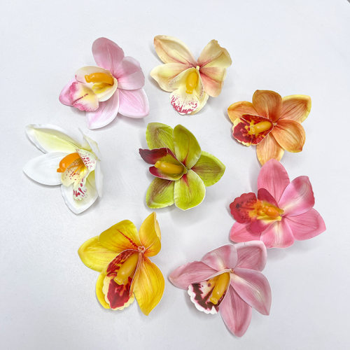 8cm仿真3D打印胶片蕙兰花头胸花结婚伴手礼DIY喜糖礼盒婚礼装饰