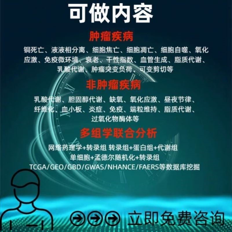 医学SCI5-9分测序生信分析生物实验 二区定制 转录组数据库挖掘