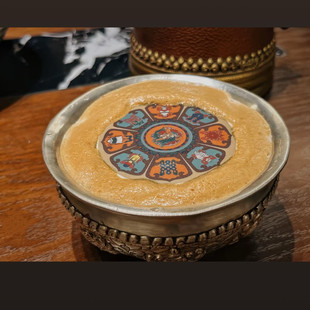 藏式咖啡漂浮装饰图案蛋糕糯米纸进口厚糖霜纸现货名族风格桑花图