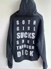 In-Stock Independent Brand Erd Melancholic Rich Kid Goth Girl Washed Hoodie Sweatshirt with Letter Print