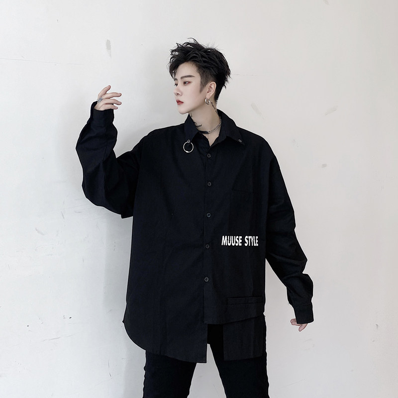 男士不规则衬衫印花衬衣外套发型师衣服CS05-P70,男装衬衫,天晨