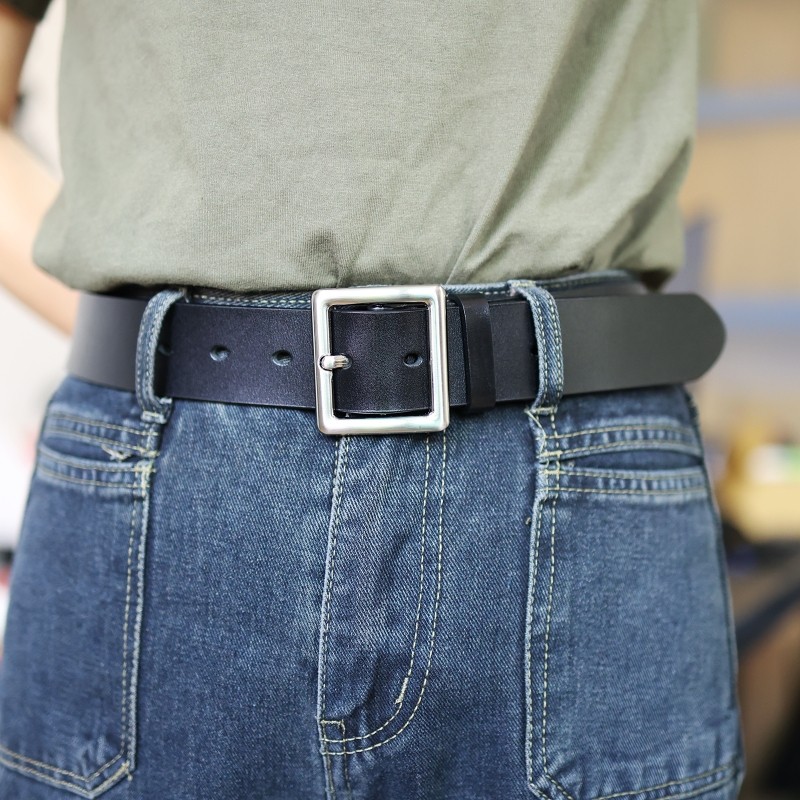 复古宽黑色女士皮带男士百搭装饰牛仔裤腰带女学生男裤带方扣简约