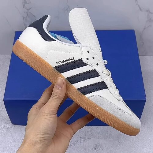 Adidas阿迪白黑长鞋舌德训鞋男女