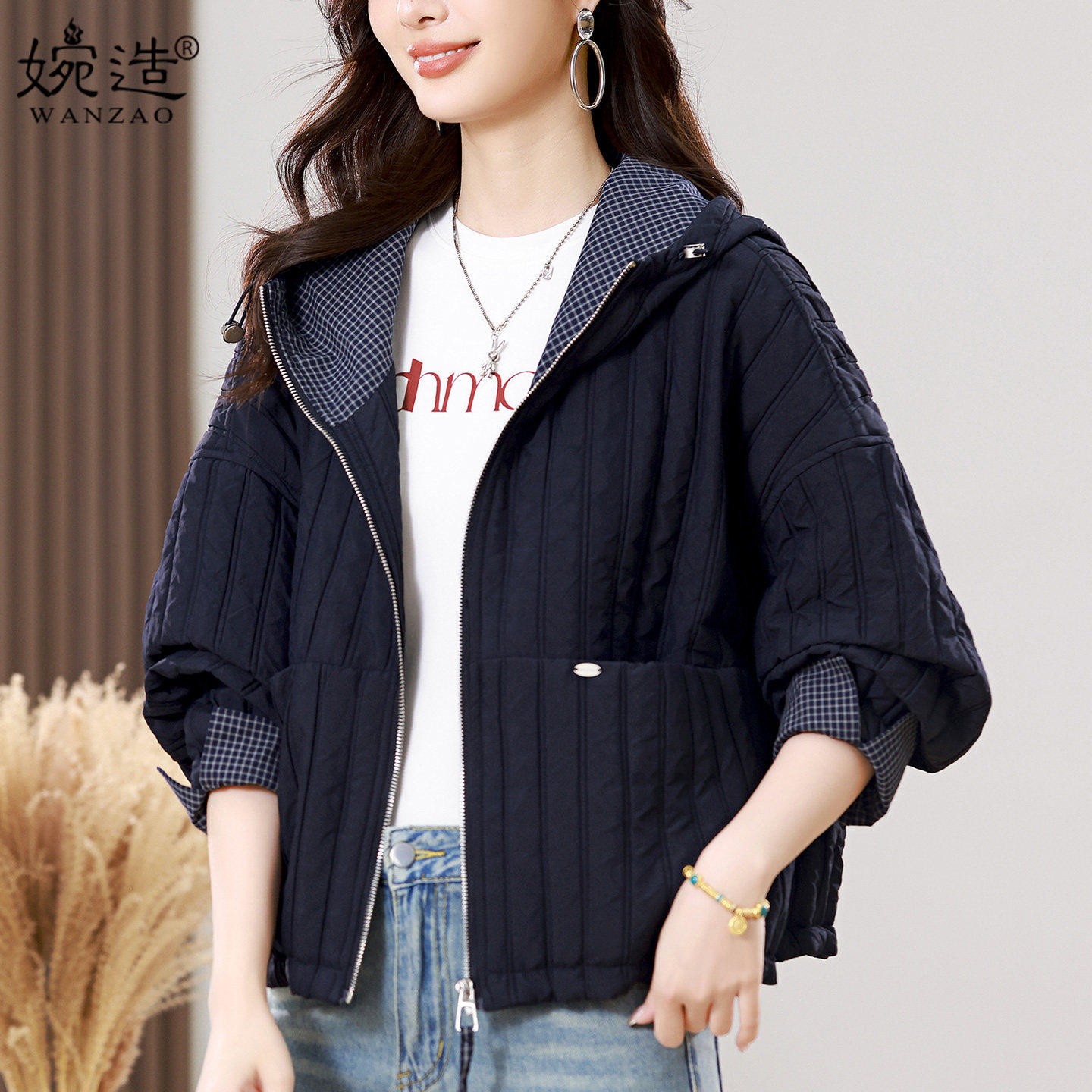 休闲宽松轻薄短款棉衣棉服女秋冬新款中老年妈妈时尚连帽铺棉外套,女装/女士精品,棉衣/棉服,淘宝优惠券,粉丝福利购,淘宝优惠卷