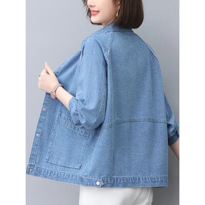 减龄时尚夹克女百搭牛仔衣休闲宽松春秋季中年纯棉妈妈新款短外套