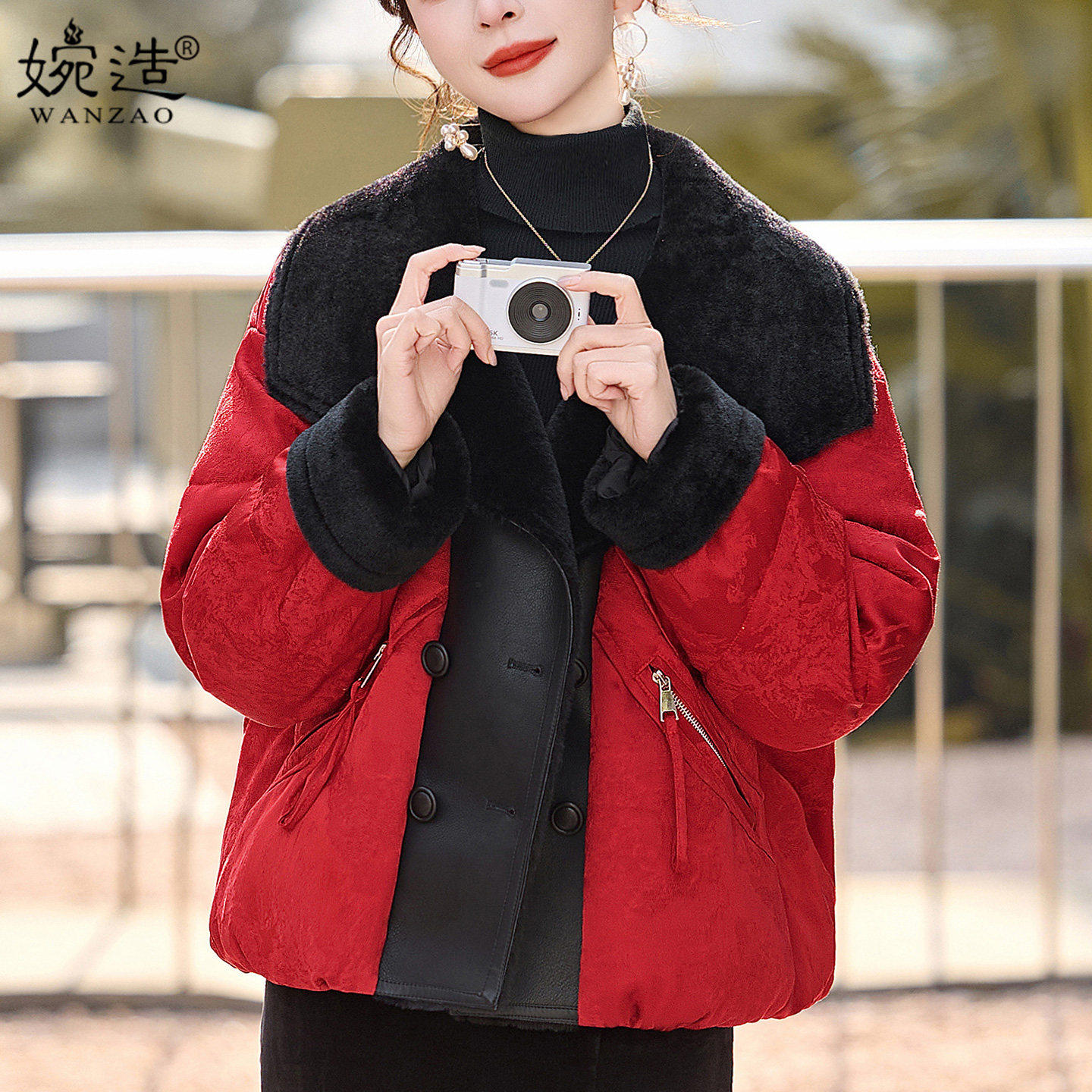 新年红色大翻领羽绒服女短款2025冬季新款妈妈国风保暖白鸭绒外套,女装/女士精品,羽绒服,淘宝优惠券,粉丝福利购,淘宝优惠卷