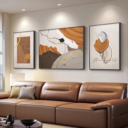 高级感沙发背景墙抽象艺术挂画