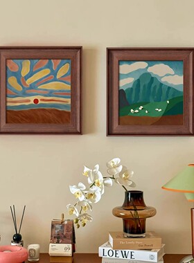 kc中古风客厅餐厅摆画挂画