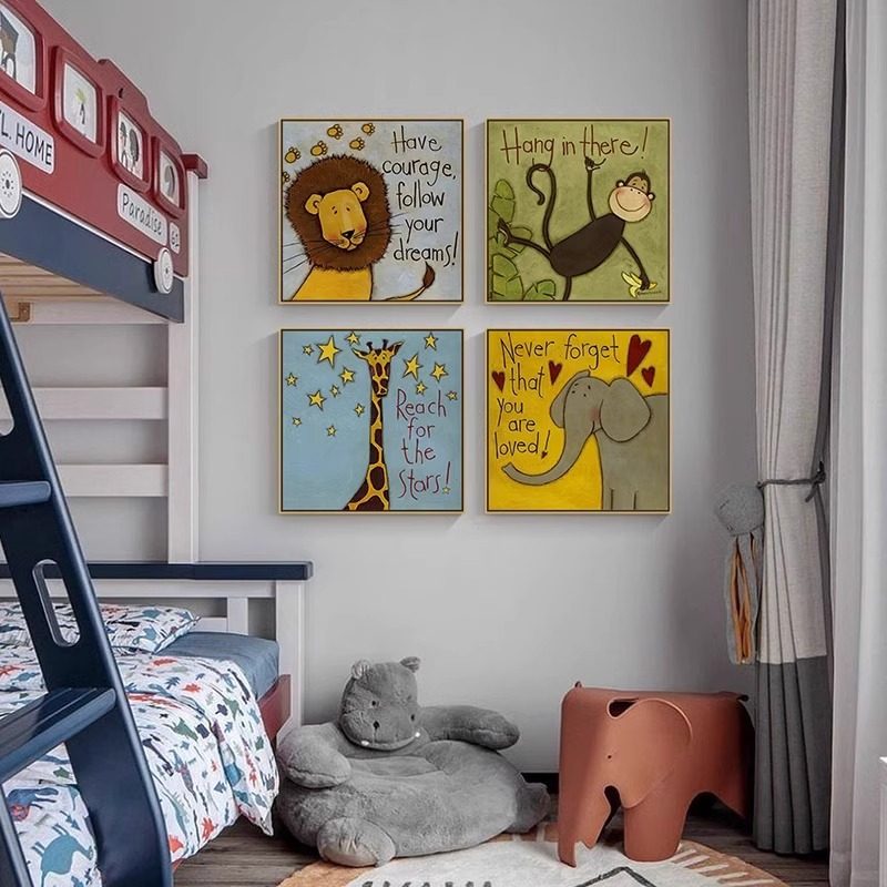男孩女孩房间床头柜壁画卡通动漫儿童房装饰画可爱萌简约卧室挂画,家居饰品,现代装饰画,淘宝优惠券,粉丝福利购,淘宝优惠卷