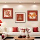 柿柿如意沙发背景墙装 饰画2026马年喜庆福字客厅壁画高级三联挂画
