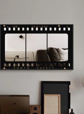 港式胶片轻法式艺术镜子画客厅装饰画复古怀旧卧室镜面挂画中古风