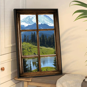 假窗户风景客厅沙发背景墙装 饰画治愈高级感桌面摆画卧室玄关挂画