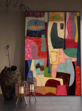 毕加索客厅玄关装饰画多巴胺沙发背景墙挂画高级抽象艺术卧室壁画