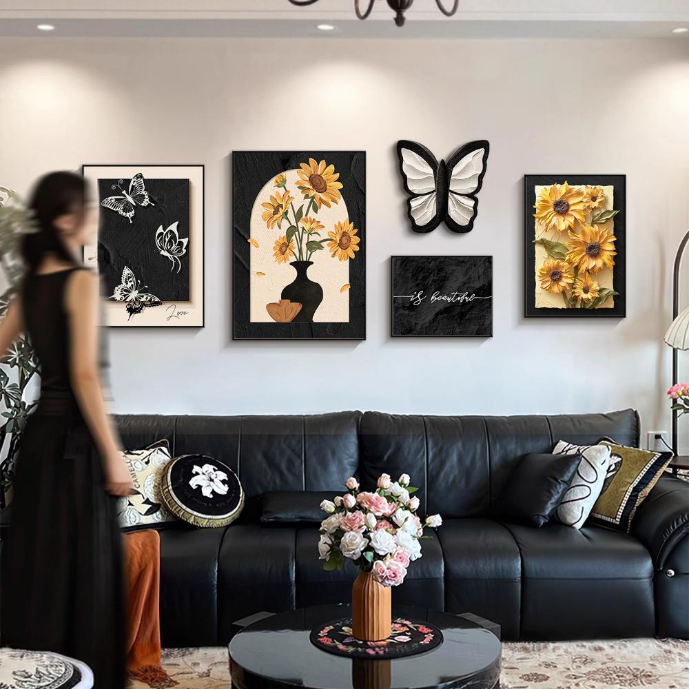 kc中古风法式复古客厅组合装饰画