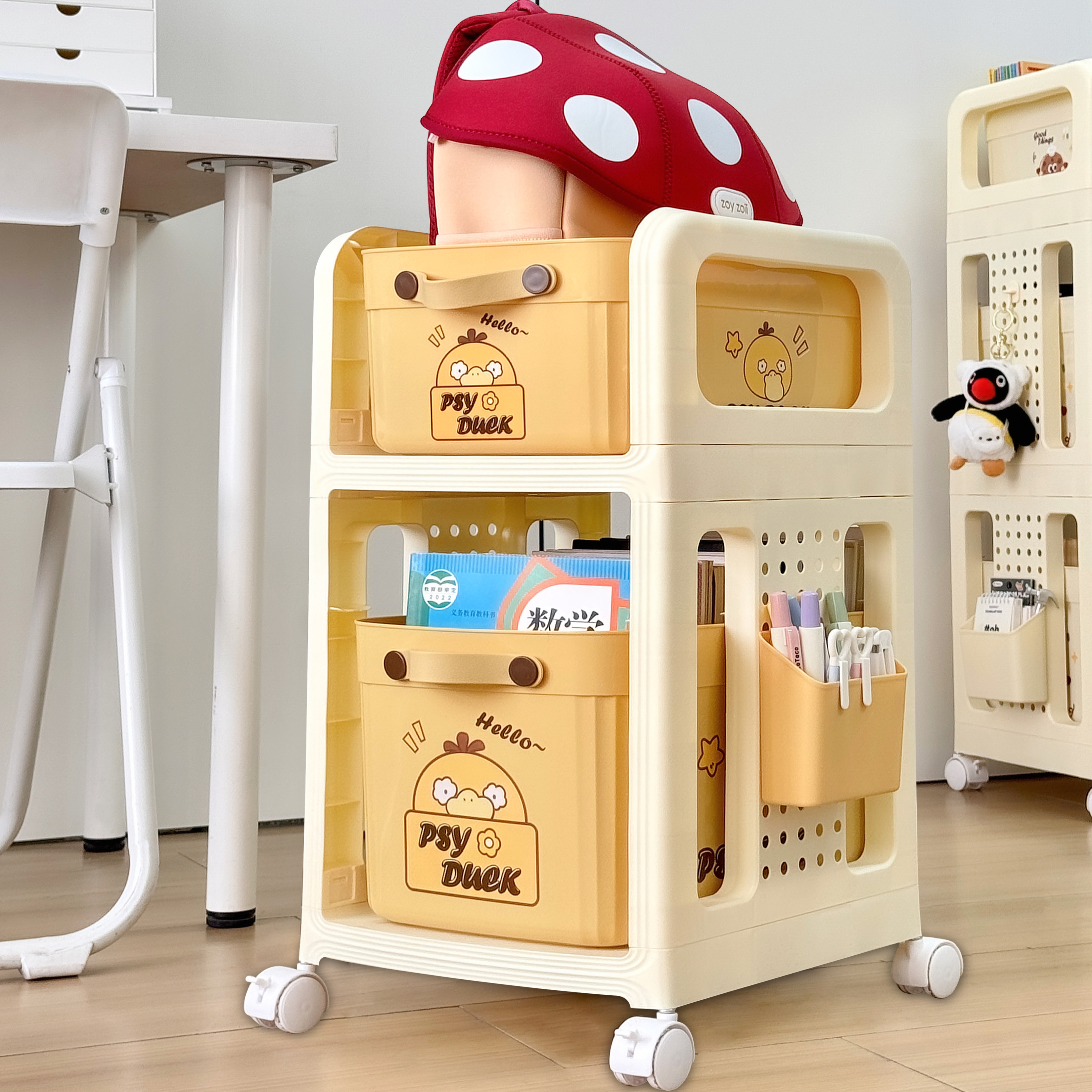 可移动分层文具书包抽屉式置物架