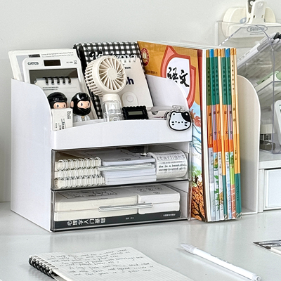 学生书桌文具书本多功能整理盒子