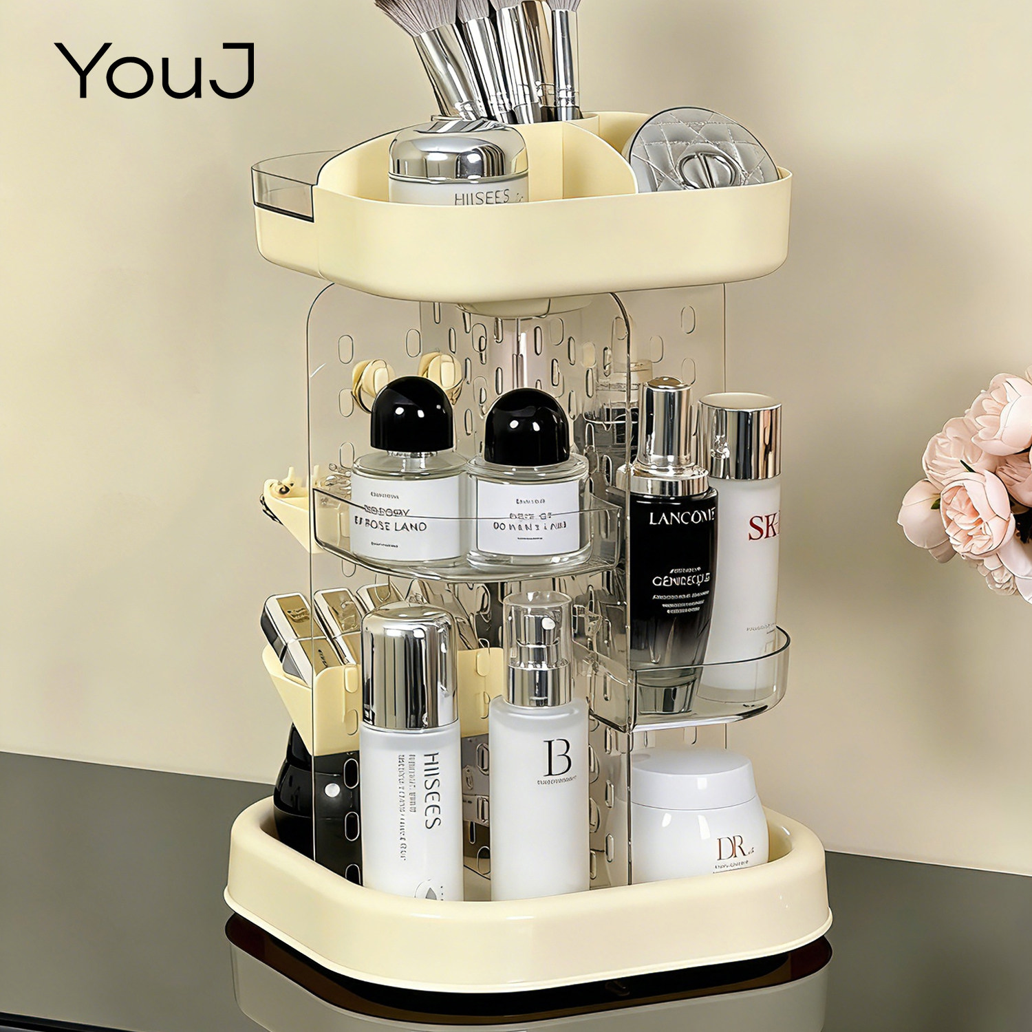 旋转化妆品亚克力收纳盒桌面高级感多层整理盒梳妆台护肤品置物架,收纳整理,整理架/置物架/收纳架,淘宝优惠券,粉丝福利购,淘宝优惠卷