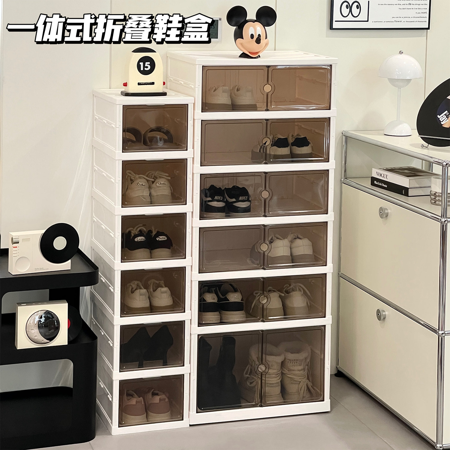 家用折叠鞋架透明多层鞋盒收纳神器简易鞋柜省空间鞋子防尘置物架,收纳整理,鞋盒,淘宝优惠券,粉丝福利购,淘宝优惠卷