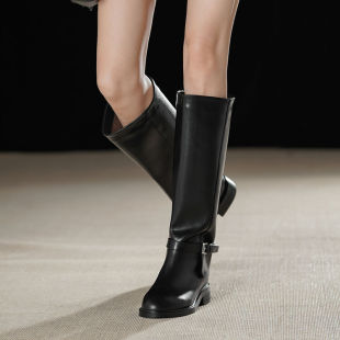 英伦大牌定制大筒围胖mm高筒靴40 女靴加肥粗腿靴大筒女靴 43大码
