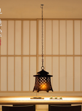 寻隐堂复古侘寂风铸铁禅意宫灯