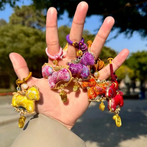 杭州马上有钱宋锦小马挂件正品非遗钥匙扣马年有钱花钱袋子包挂饰