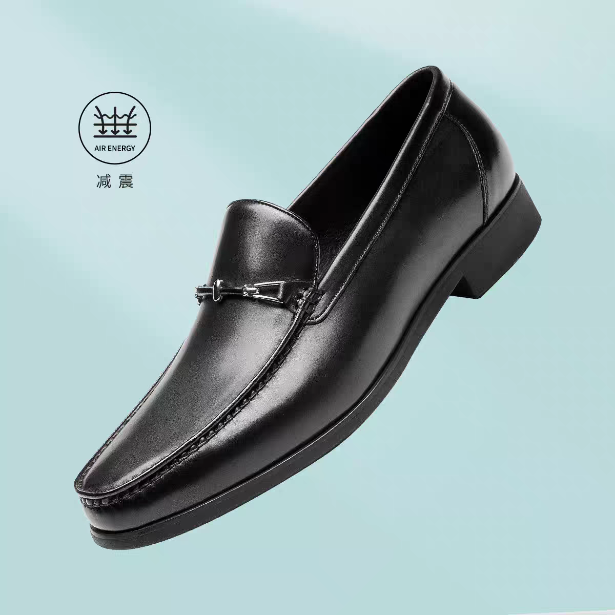 J.BENATO |宾度男鞋头层牛皮套脚真皮舒适商务办公一脚蹬男士皮鞋