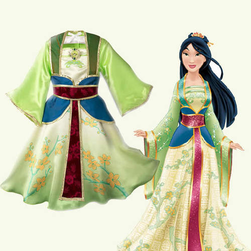 女童花木兰cos中国风演出裙