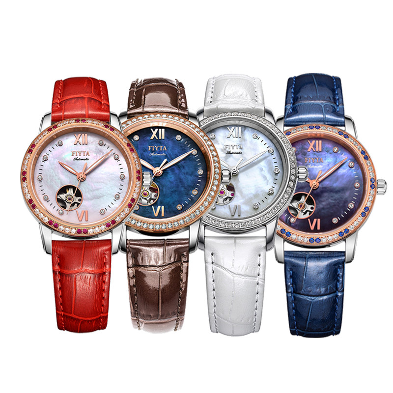 飞亚达女士手表摄影师时尚休闲缕空自动机械真皮表带女表la8366