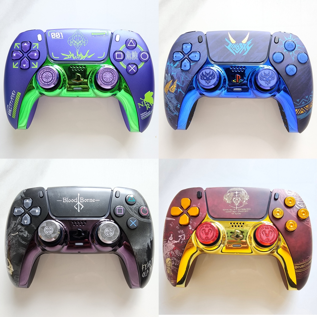 索尼PS5游戏机手柄外壳 ps5手柄改装替换面壳后壳PS5手柄改装外壳