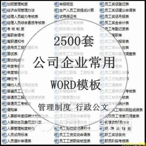 公司企业HR人力资源WORD EXCLE PPT办公表格电子表格模板素材大全