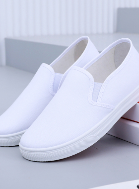 老北京工作布鞋男女白色平底防滑休闲鞋透气护士鞋低帮舒适小白鞋