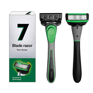 出口7层刀片手动剃须刀7 Blade Razor可换刀头男士老式水洗刮胡刀