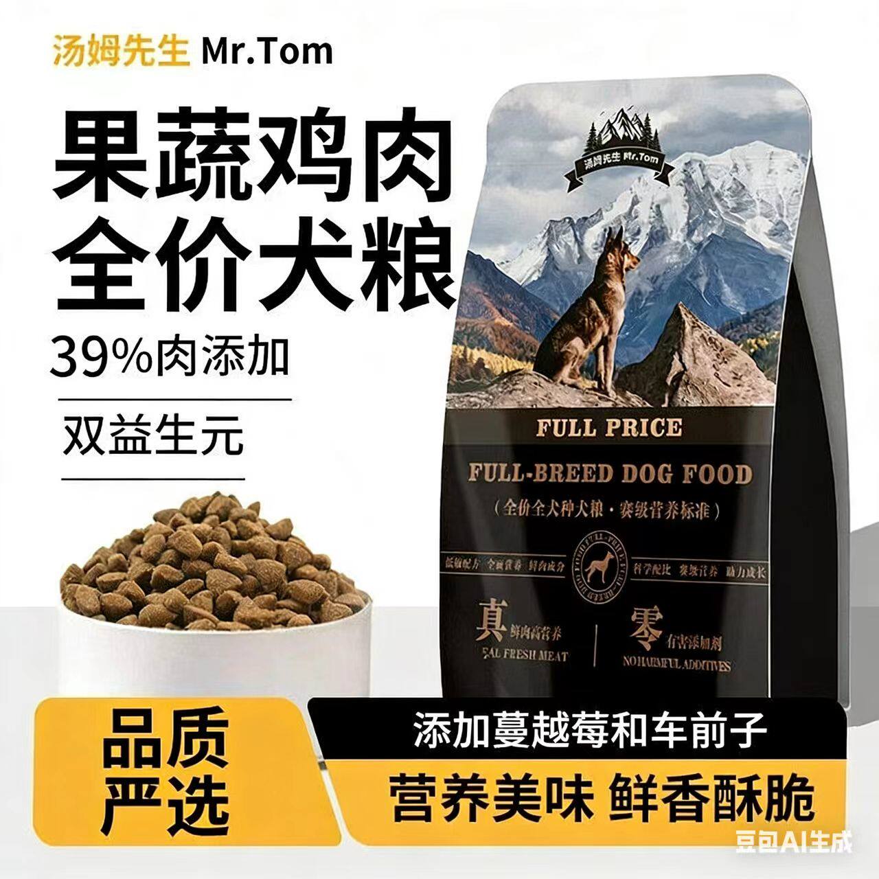 狗粮全犬通用全价5斤装高蛋白鸡肉果蔬营养呵护狗粮大型犬小型犬