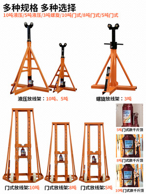 电力液压多孔电工电缆放线架光纤门式放线架盘架小型螺旋放线支架