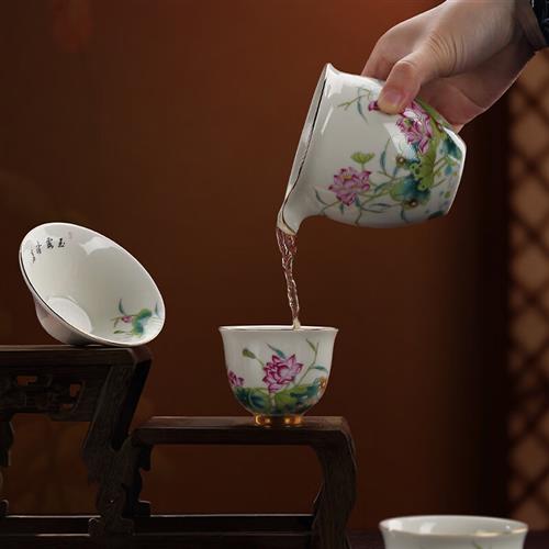 定制瓷理陶里功夫茶具套装中式家用简约客厅陶瓷盖碗茶杯礼盒装