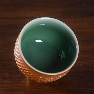 龙泉青瓷主人杯纯手工陶瓷品茗杯草木灰缸杯复古茶杯 高档涵青堂