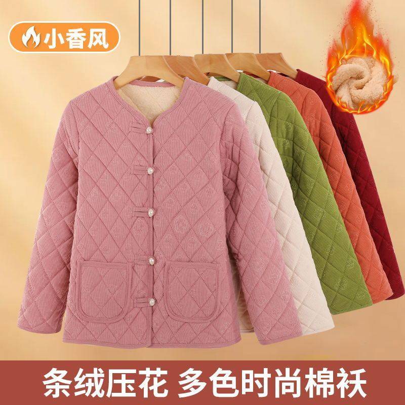 秋冬新款中老年棉服加绒加厚灯芯绒妈妈棉袄时尚百搭保暖,女装/女士精品,派克服,淘宝优惠券,粉丝福利购,淘宝优惠卷