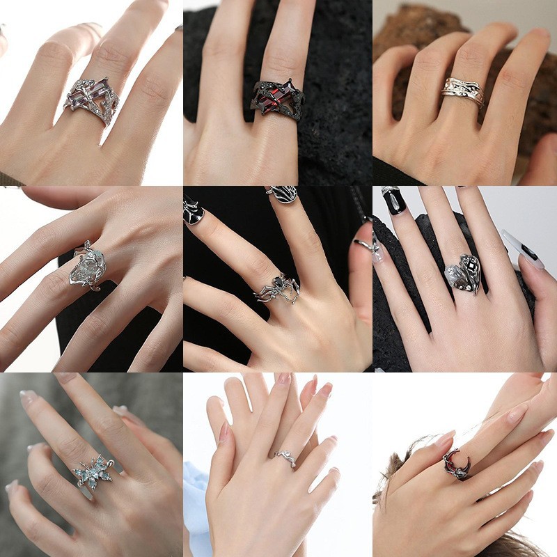 Choice热卖戒指合集女小众高级感开口指环原创设计精致食指戒