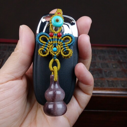 天然金丝玉葫芦包挂饰车钥匙挂件