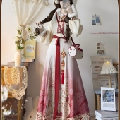 汉服女原创国风古装 加厚款 新中式 日常成人春季 拜年服套 琵琶袖 新款