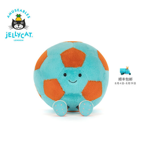 英国Jellycat趣味吉利猫足球毛绒玩偶2026夏季新品