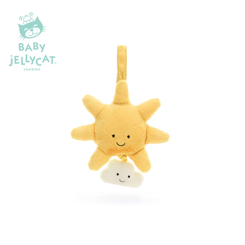 英国Jellycat趣味太阳拉铃安抚宝宝床铃挂件毛绒玩具礼物公仔图片